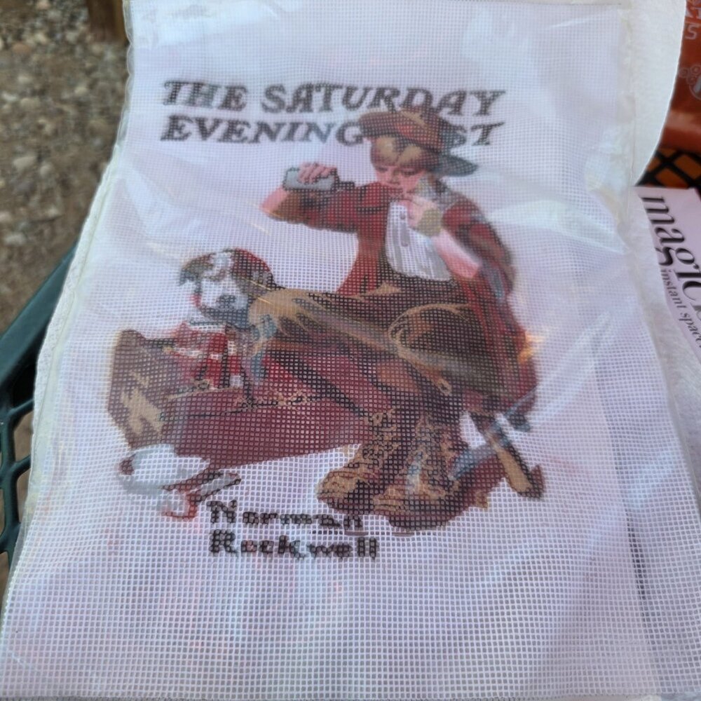Norman Rockwell Vintage Needlepoint Kit Saturday Evening Post W/ Instructions - Picture 6 of 6